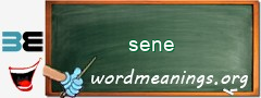 WordMeaning blackboard for sene